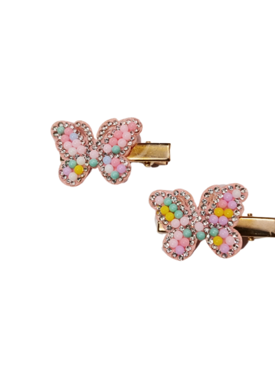 Set Of 2 Small Pink Butterfly Hair Clip Set | HIJABONE | H1AA022