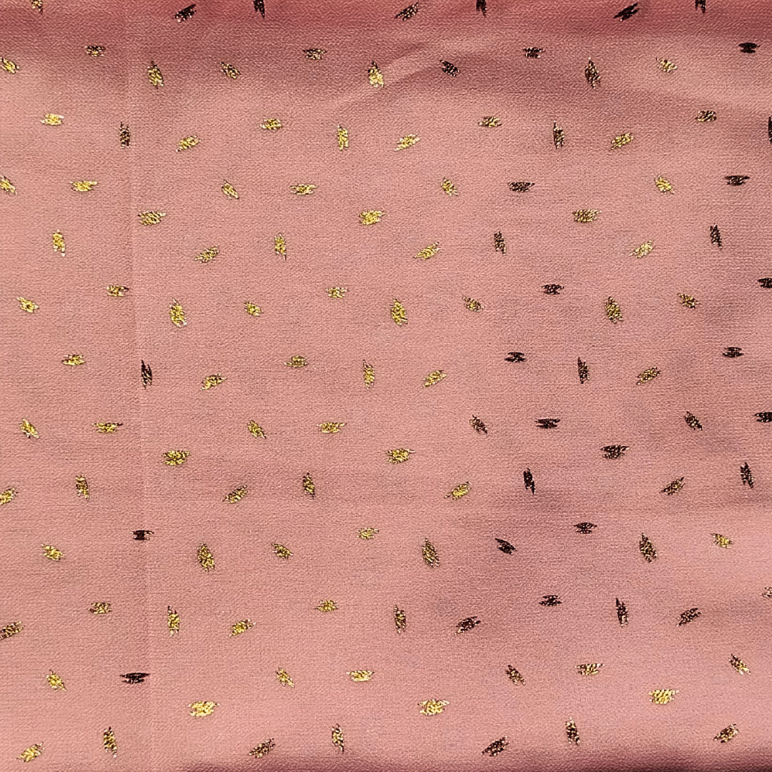 Peach Gold Foil Print Georgette Hijab – HijabOne - Image 4