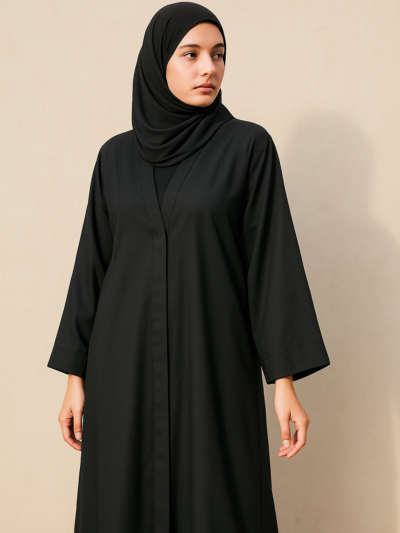 Full Length Tich Button V-Neck Back Abaya For Women - HijabOne