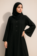 Full Length Circle Neck Black Abaya for Women - HijabOne