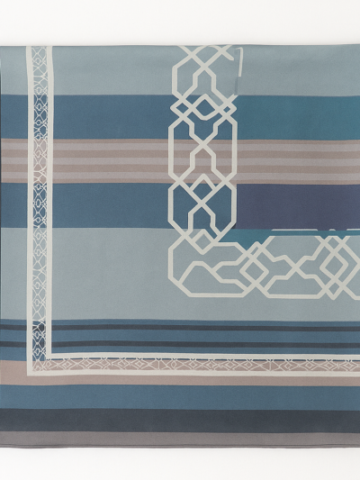 Printed Georgette Hijab – Elegant Pastel Stripes - HijabOne